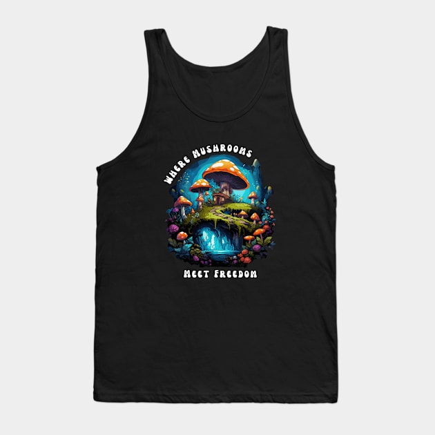 Where Mushrooms Meet Freedom Tank Top by MushMagicWear